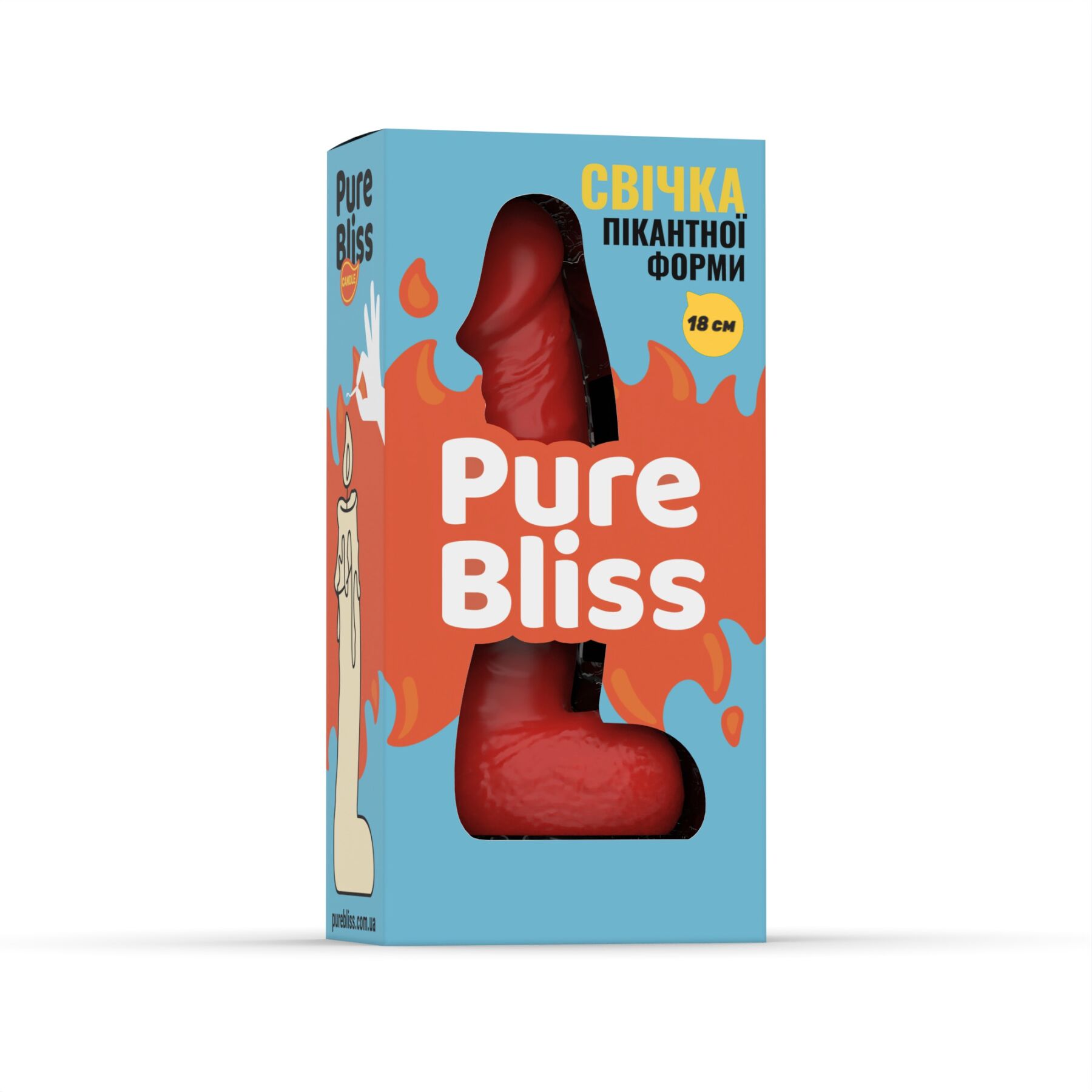 Свічка Pure Bliss BIG Red для інтимної атмосфери, 18 см