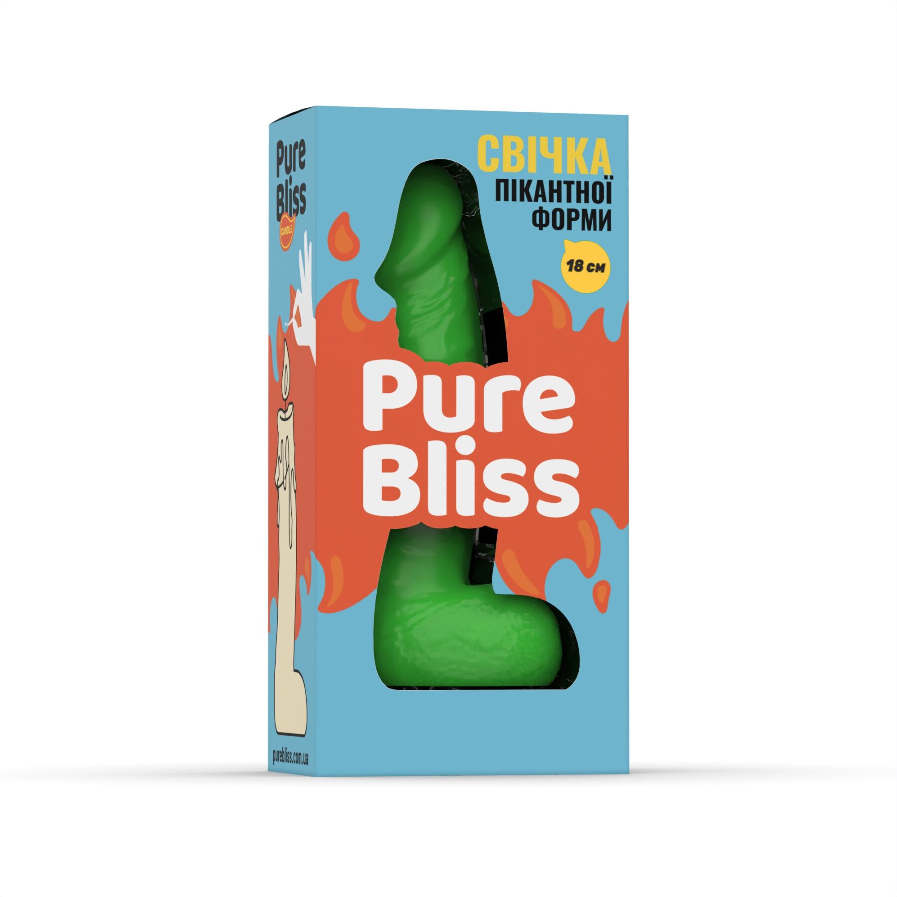 Pure Bliss BIG Green: декоративна свічка 18 см стилізований силует