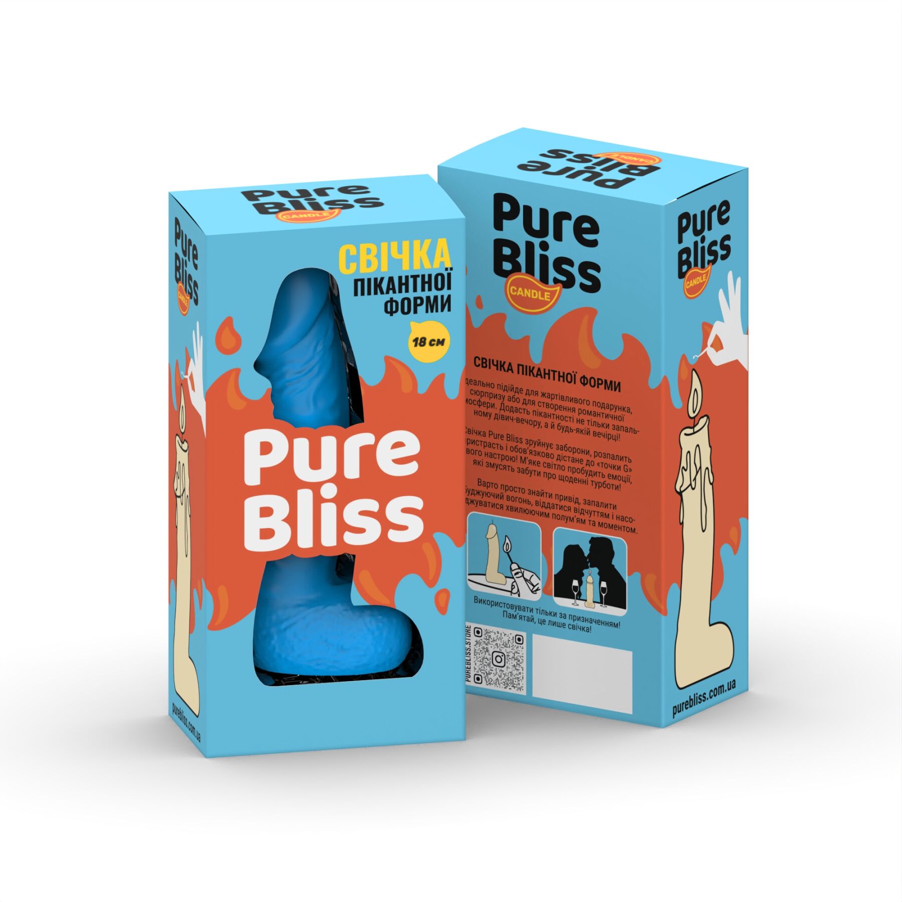 Свічка у вигляді фігури Pure Bliss BIG Blue 18 см