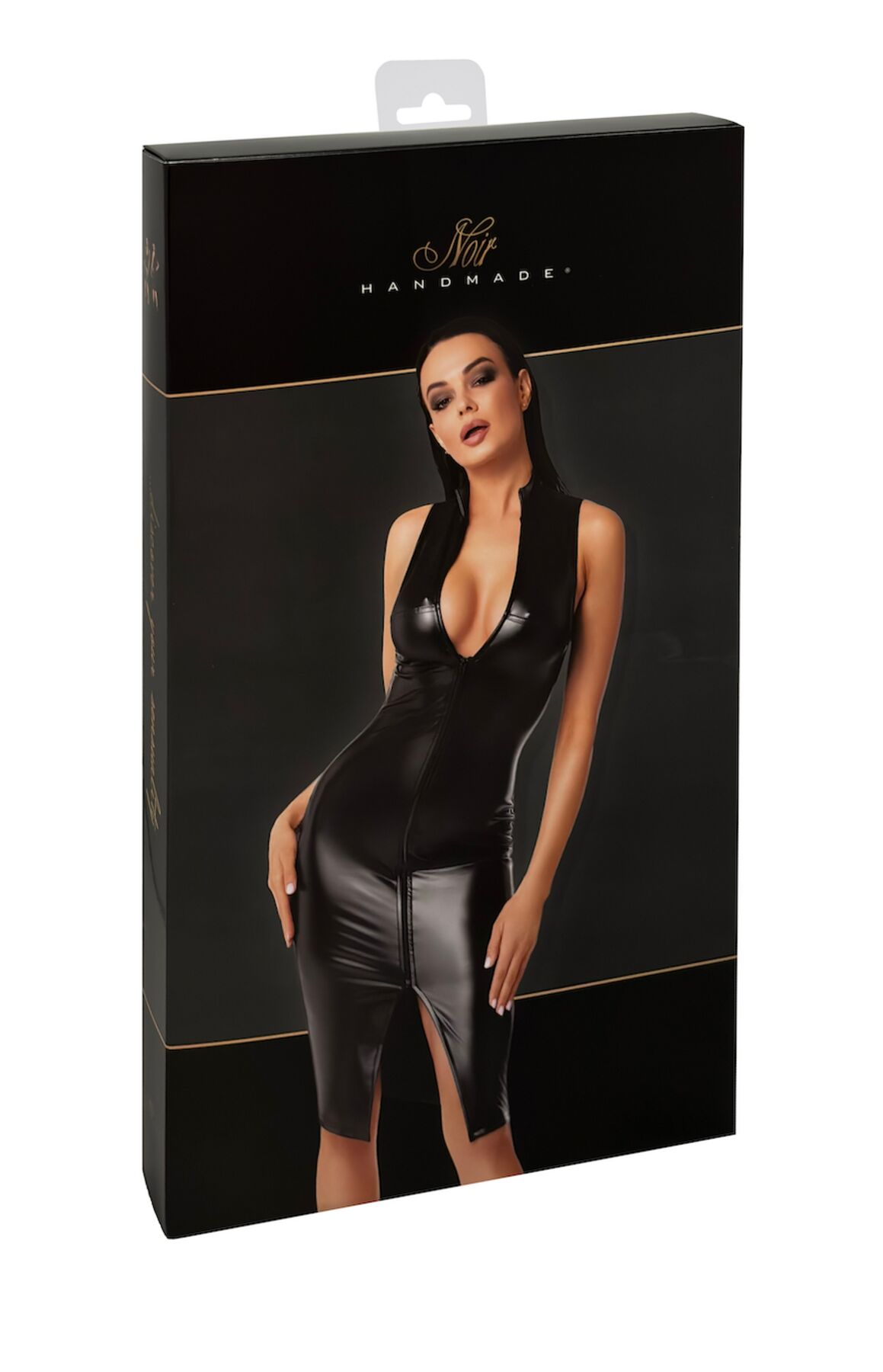 Елегантна сукня Noir Handmade F337 Powerwetlook MIDI - XXL