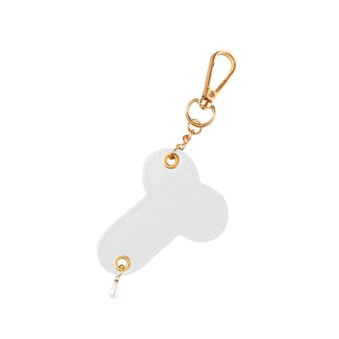 Брелок на карабіні Art of Fhallus з натуральної шкіри, Білий