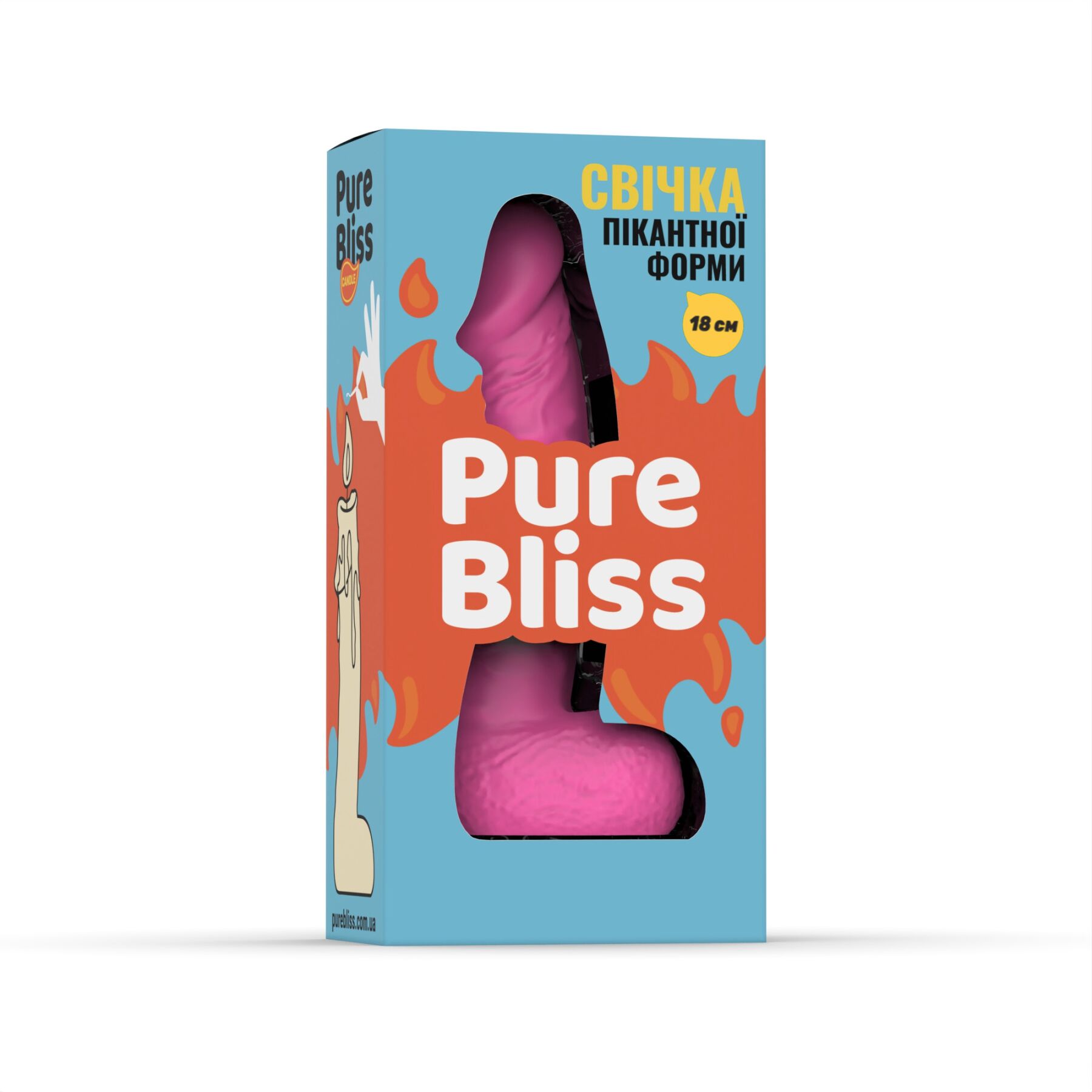 Свічка Pure Bliss BIG Pink 18 см для романтичної атмосфери