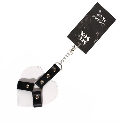 Брелок для ключів Chained Heart на карабіні, білий