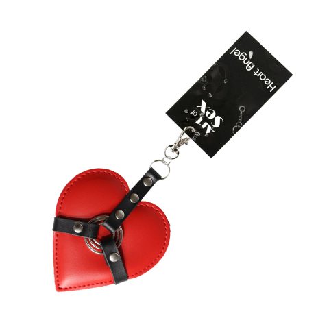Брелок на карабіні Heart Angel, еко-шкіра, червоний колір