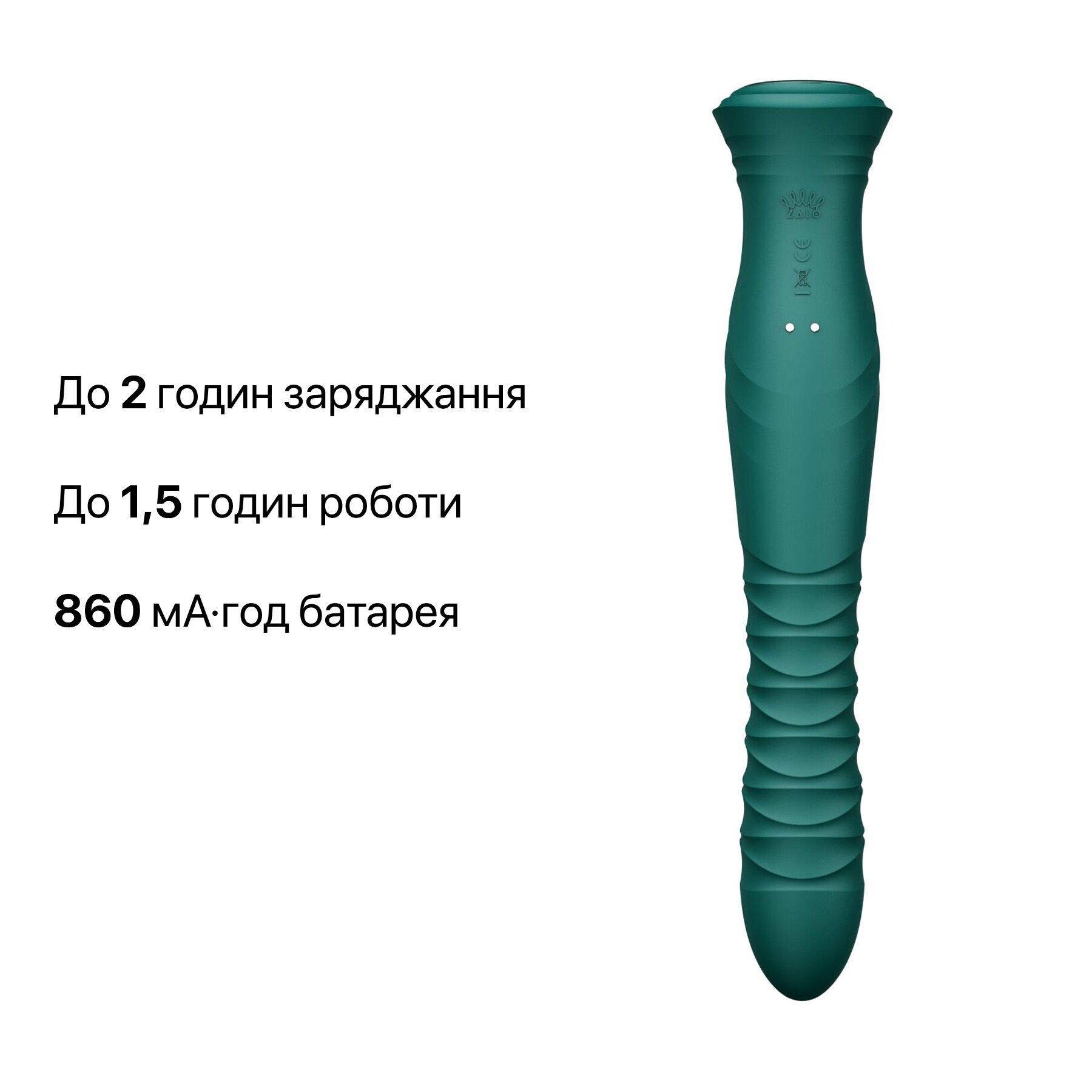 Пульсатор-кролик Zalo Mose 2 з вібрацією, бірюзово-зелений