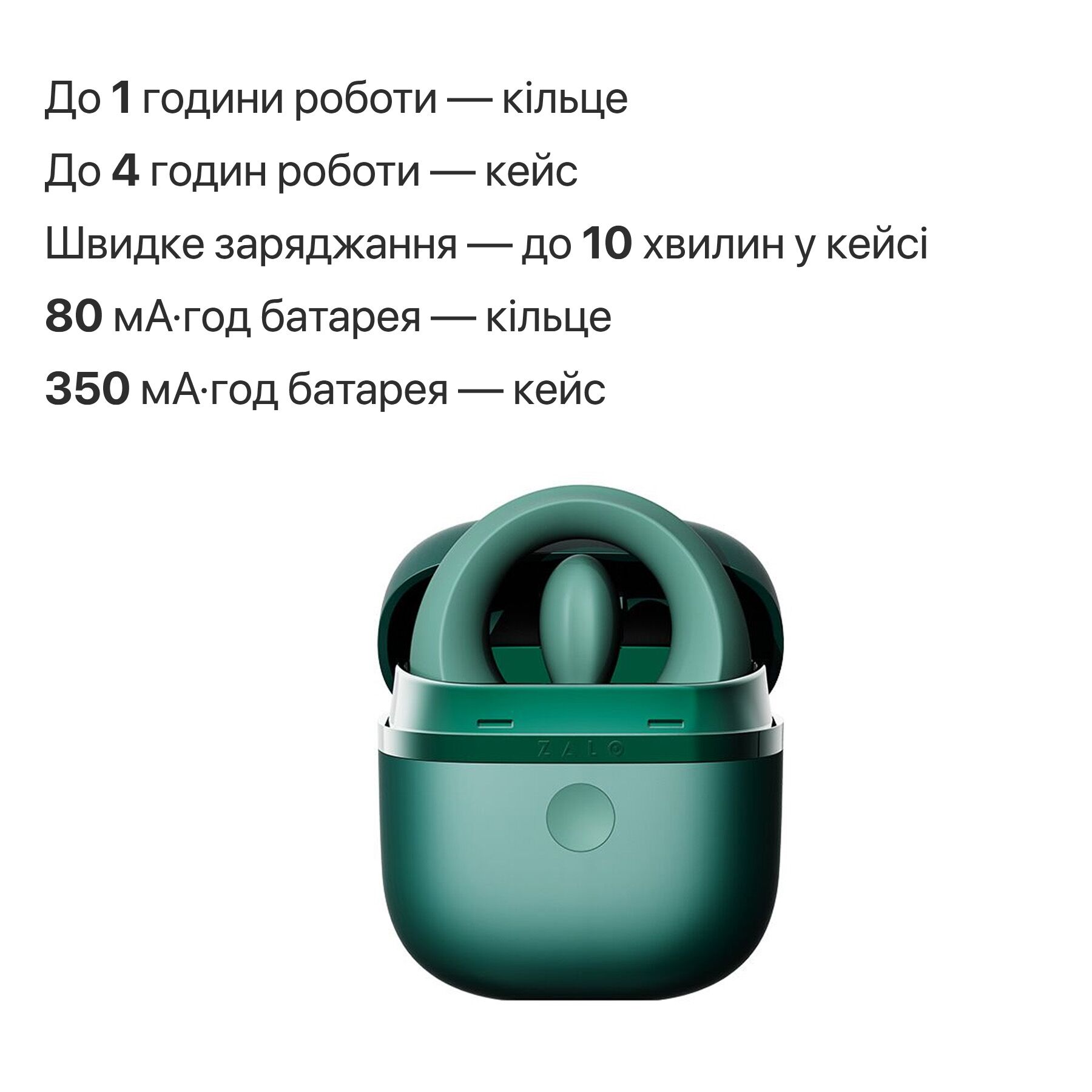 Інтимне кільце Zalo Apis із зеленим турмаліном - комфорт та естетика