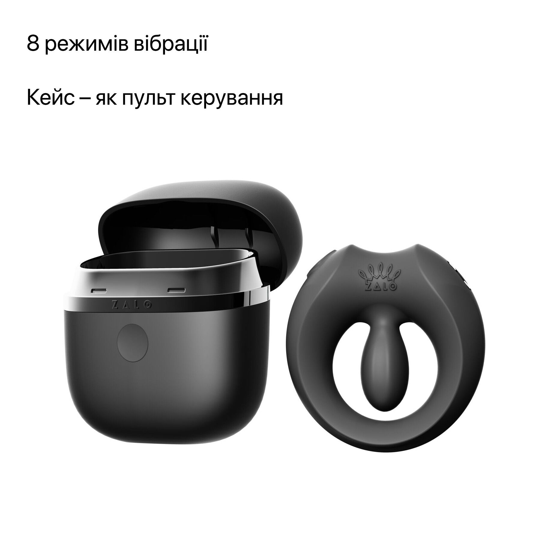 Елегантне інтимне кільце Zalo Apis Obsidian Black