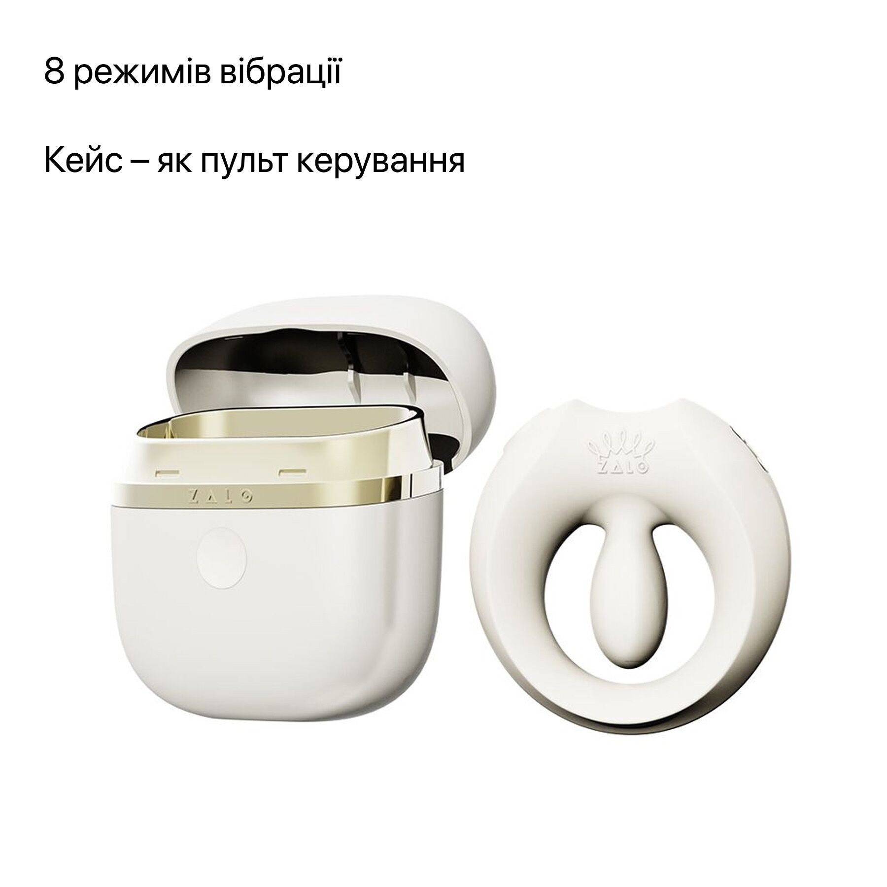 Ергономічне кільце Zalo Apis Ivory White для інтимного комфорту