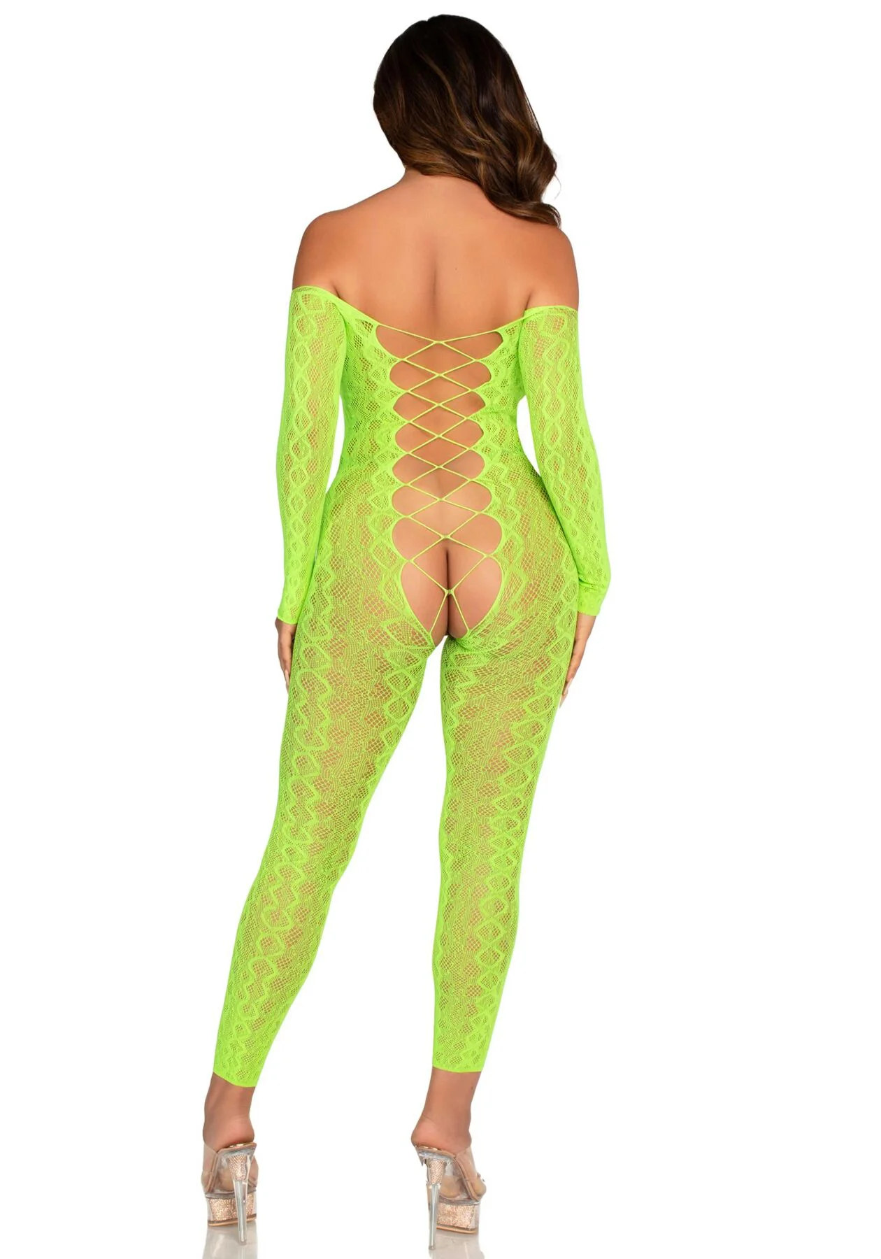 Бодістокінг Leg Avenue Neon Green, Безшовний, Універсальний