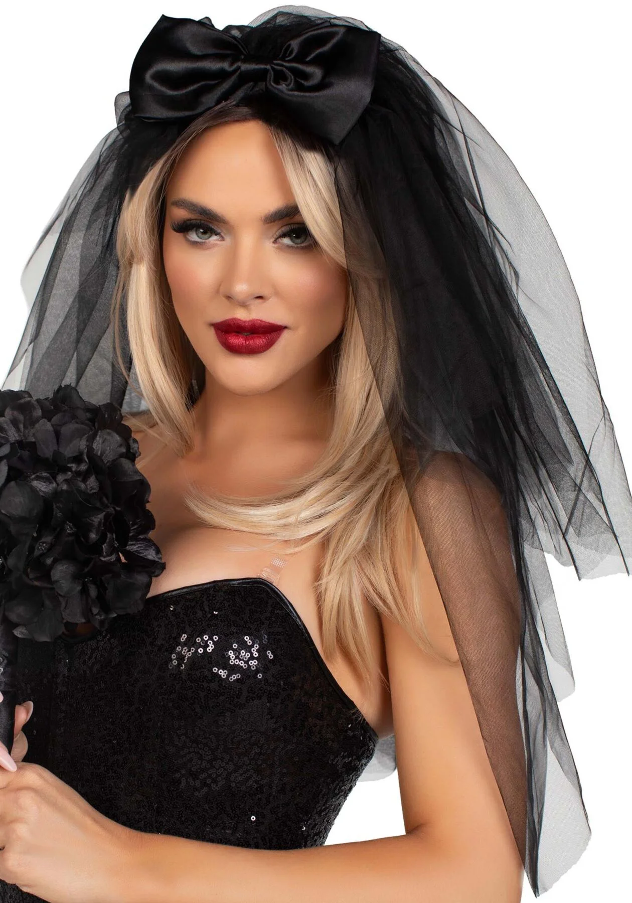 Leg Avenue Tiered Bridal Veil - Чорна Фата Нареченої
