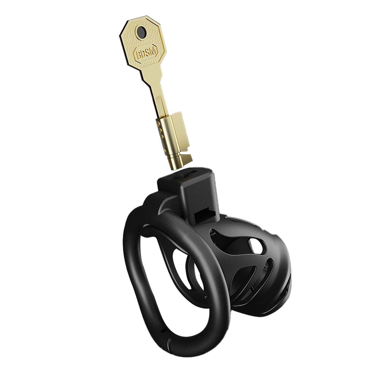 LOCKINK SEVANDA Plastic Chastity Cage, Black, 3 Rings