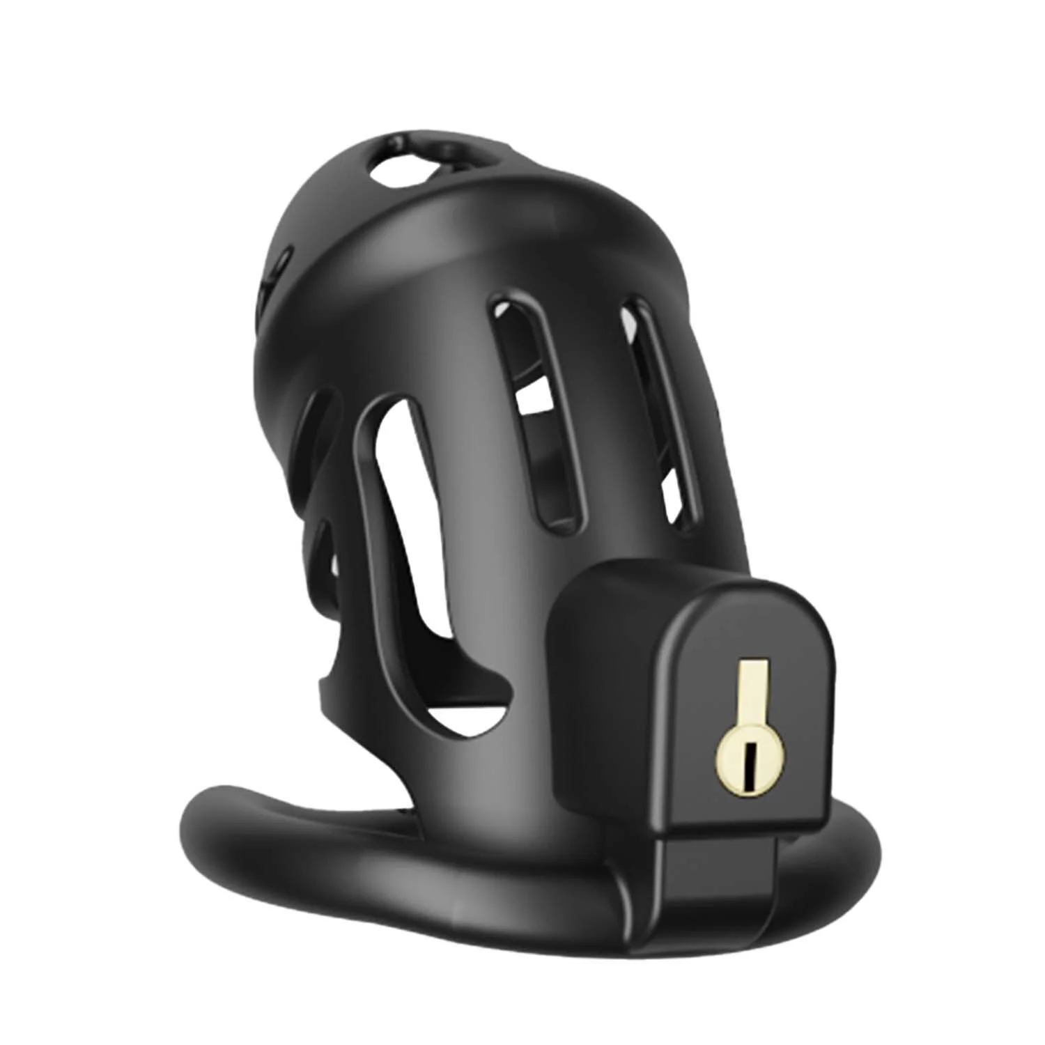LOCKINK SEVANDA Plastic Chastity Cage, Black, 3 Rings