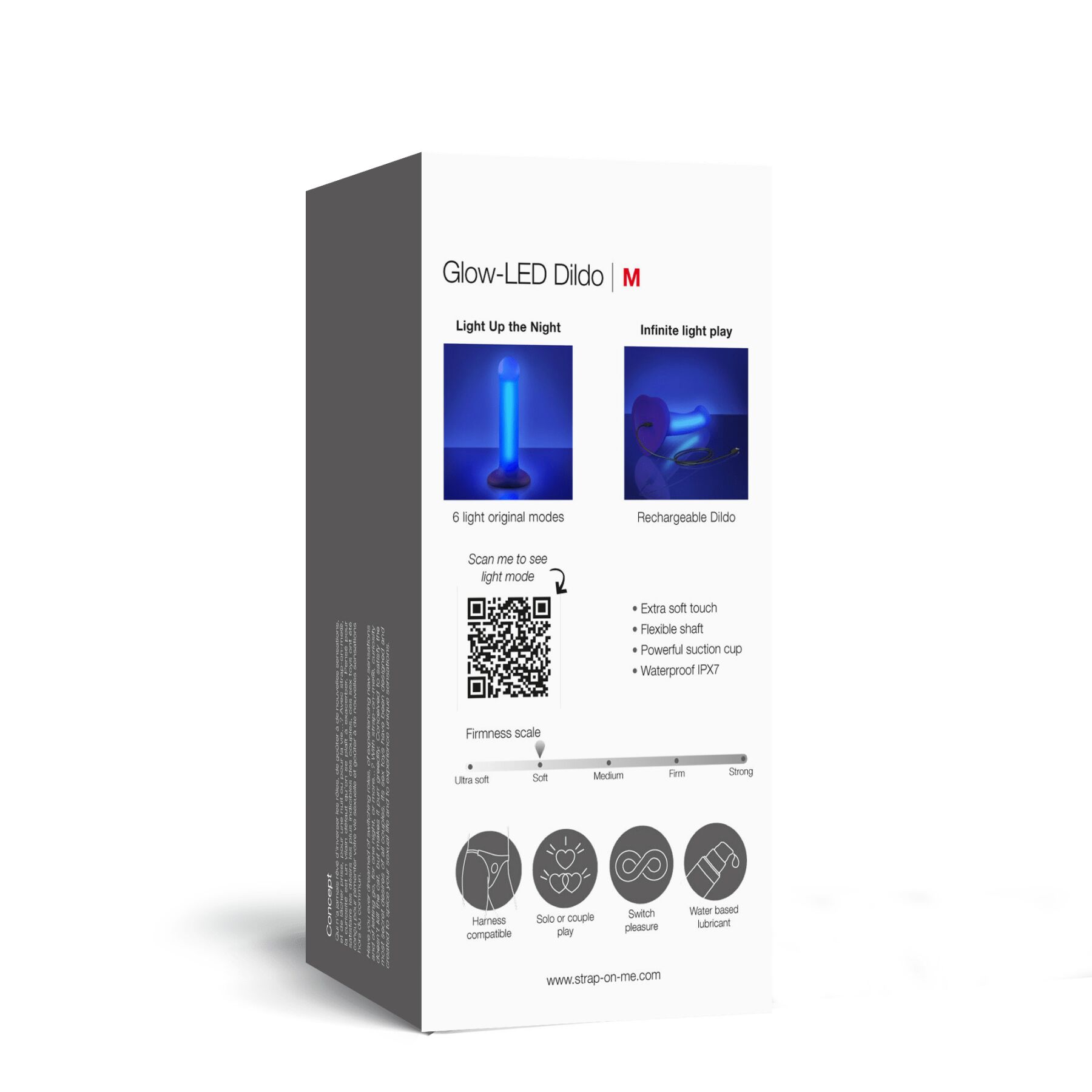 Світлодіодне дилдо Strap-On-Me Glow LED Purple - M