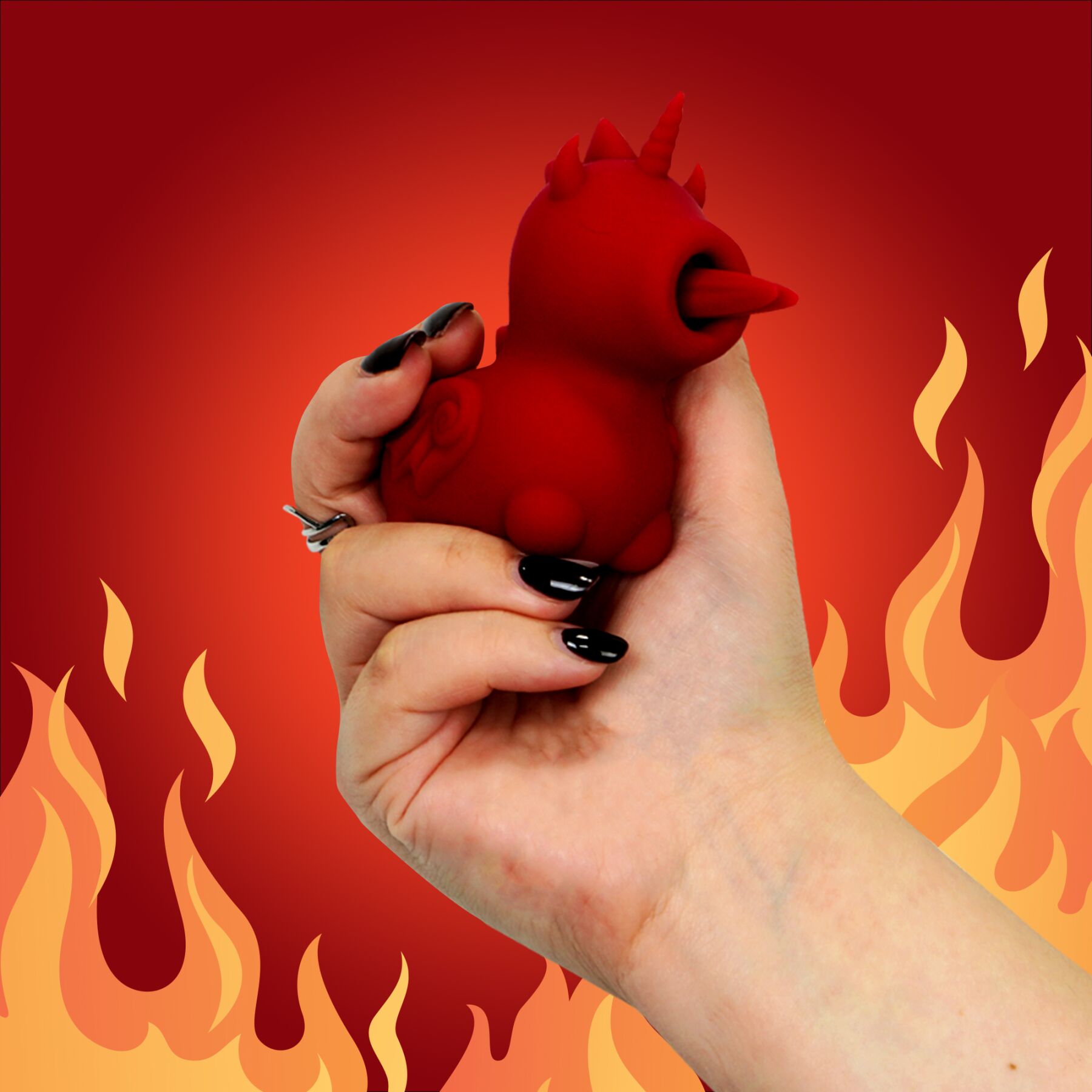 Вібратор-єдиноріжка Unihorn Blaze Diablo з роздвоєним язичком