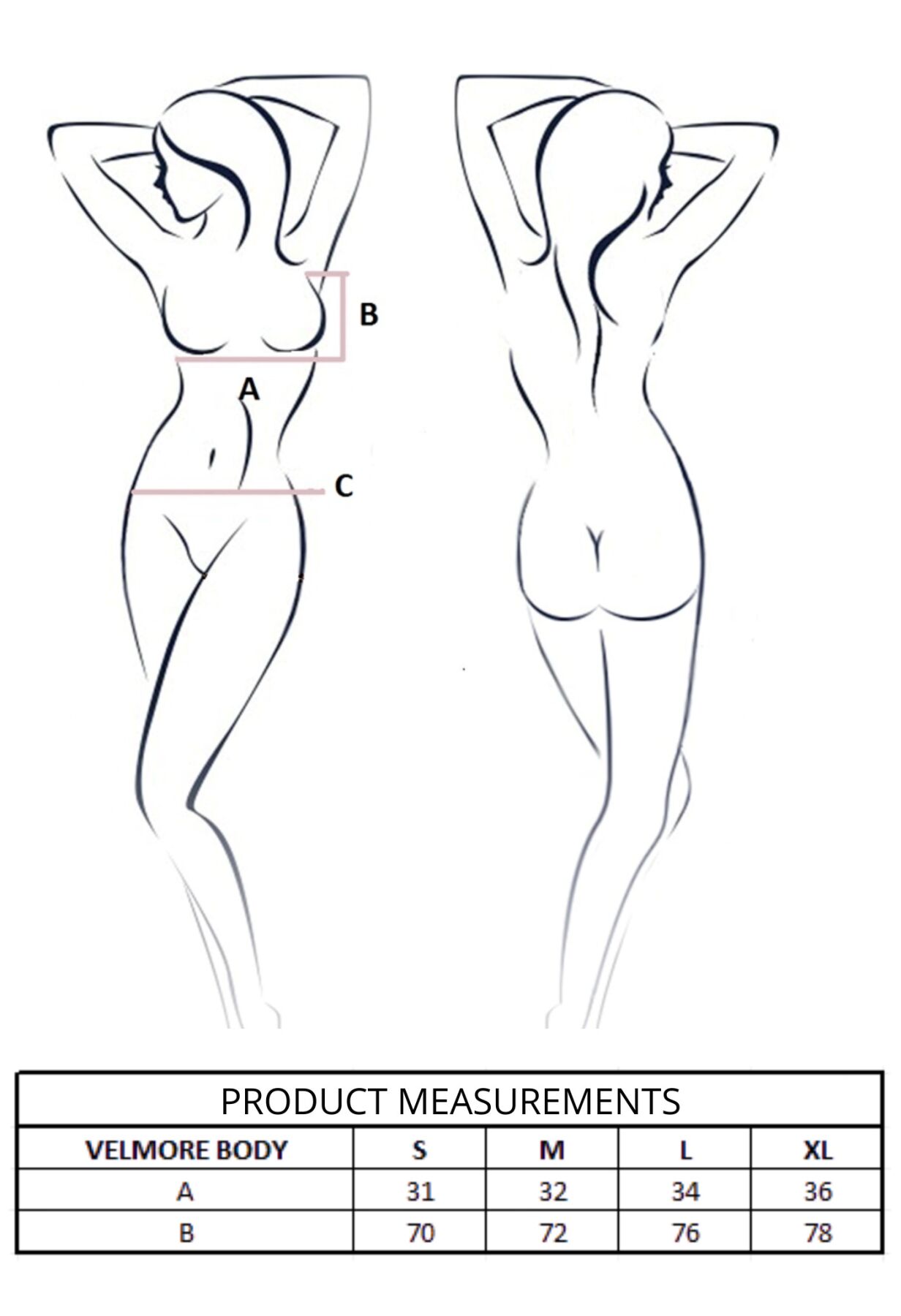 Елегантне боді Passion VELMORE BODY синє, розмір M