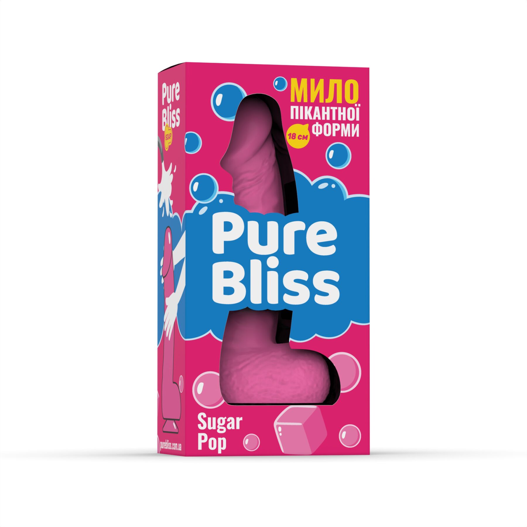 Ароматне мило Pure Bliss Pink Sugar Pop з присоскою, 18 см