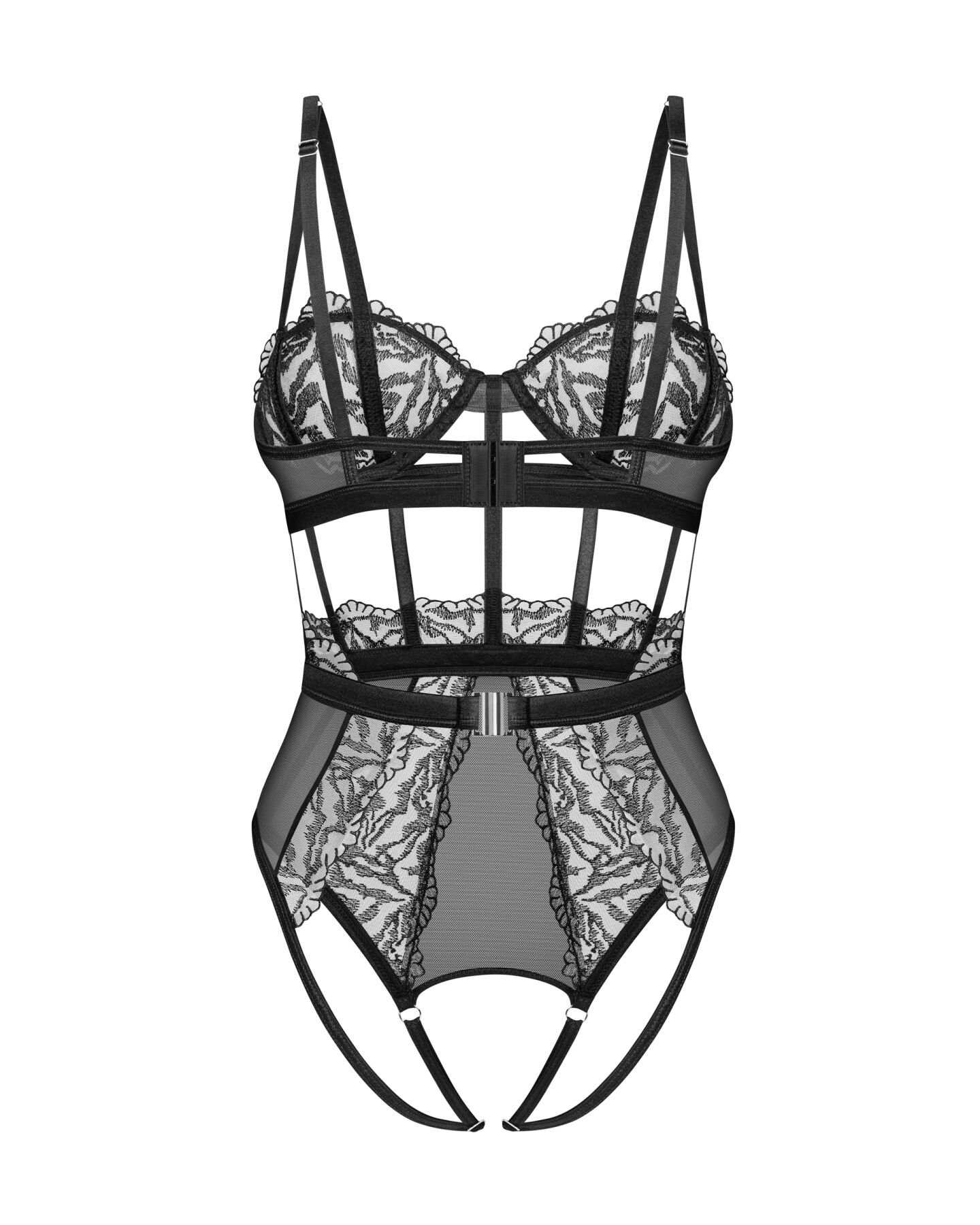 Елегантний боді Obsessive Hersis з розрізом, розмір L/XL