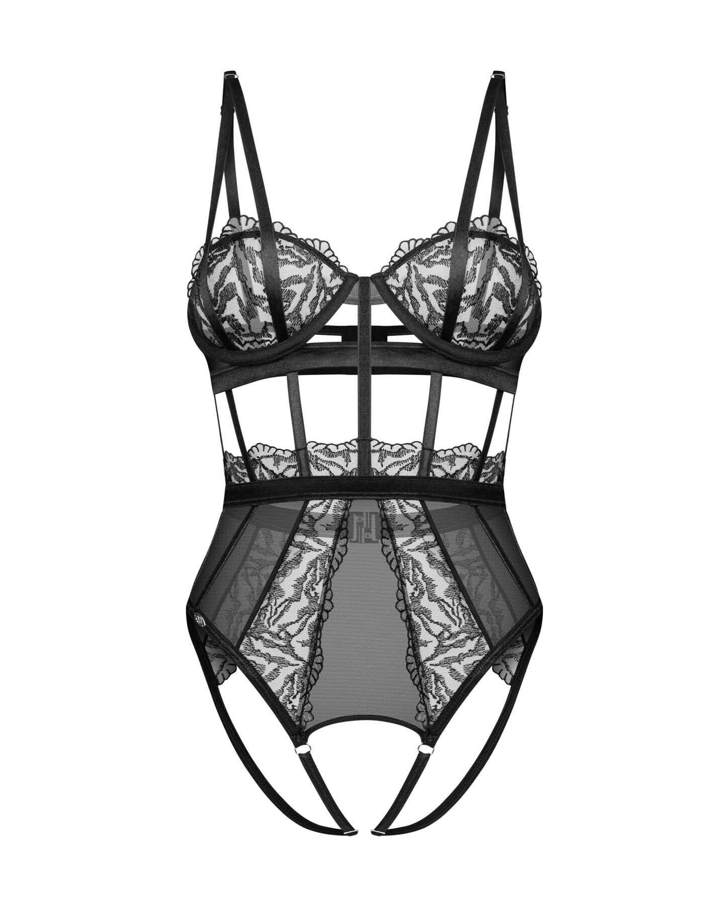 Елегантний боді Obsessive Hersis з розрізом, розмір L/XL