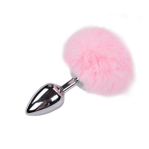 Металева пробка з кролячим хвостиком Alive Fluffy Plug L Pink