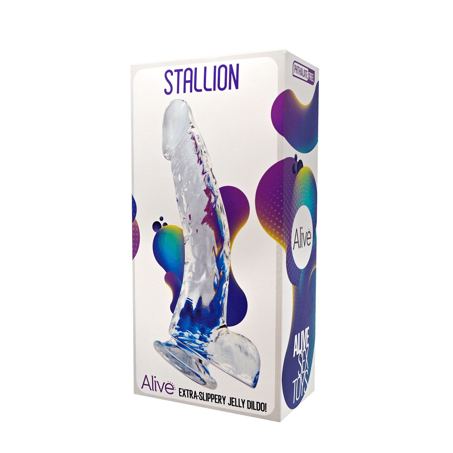 Прозорий фалоімітатор Alive Jelly Dildo Stallion, 22 см, TPE