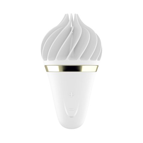 Мороженка-спінатор Satisfyer Lay-On - Sweet Treat White/Gold, 10 режимів роботи, водонепроникний
