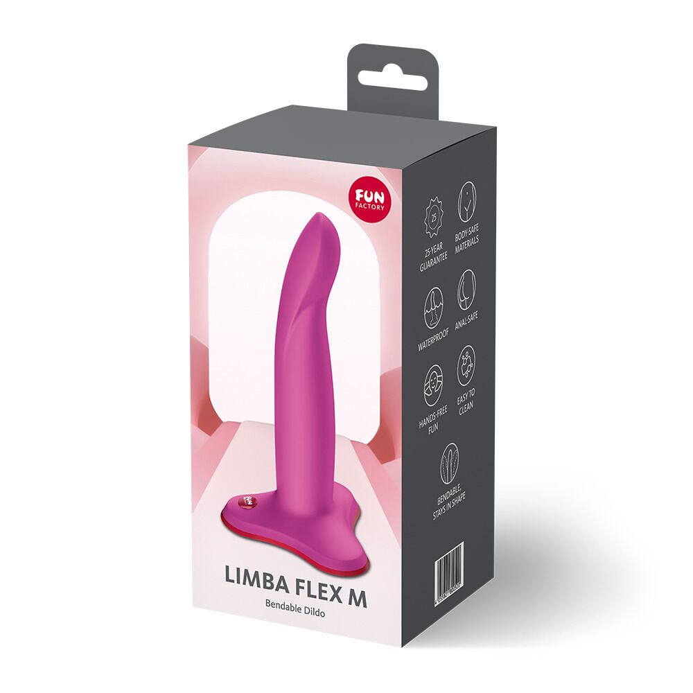 Фалоімітатор Fun Factory LIMBA FLEX M Magenta, гнучкий, з ефектом пам’яті, підходить для точки G - Зображення 3
