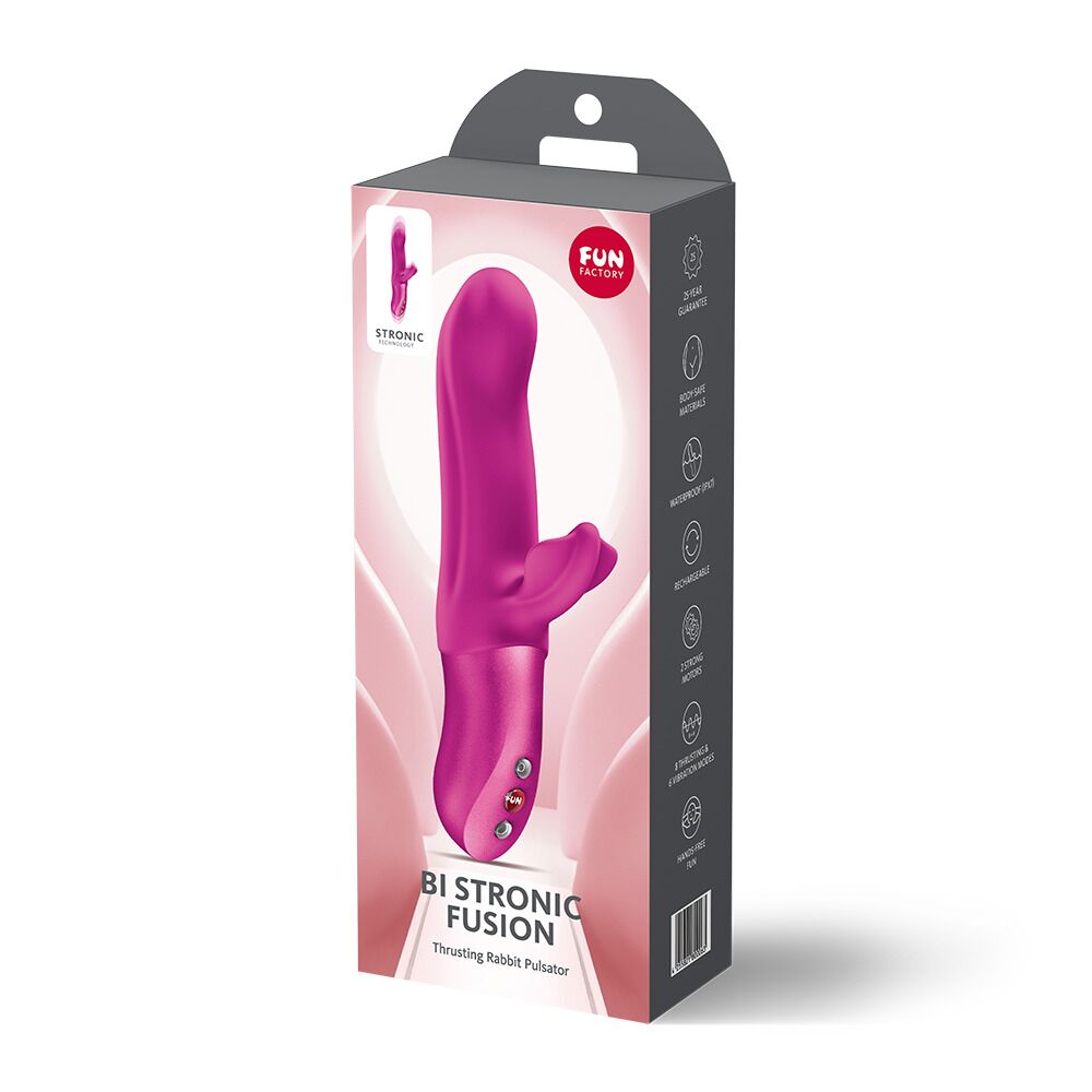 Пульсатор з вібрацією кліторального відростка Fun Factory BI STRONIC FUSION Magenta, 2 мотори - Зображення 10