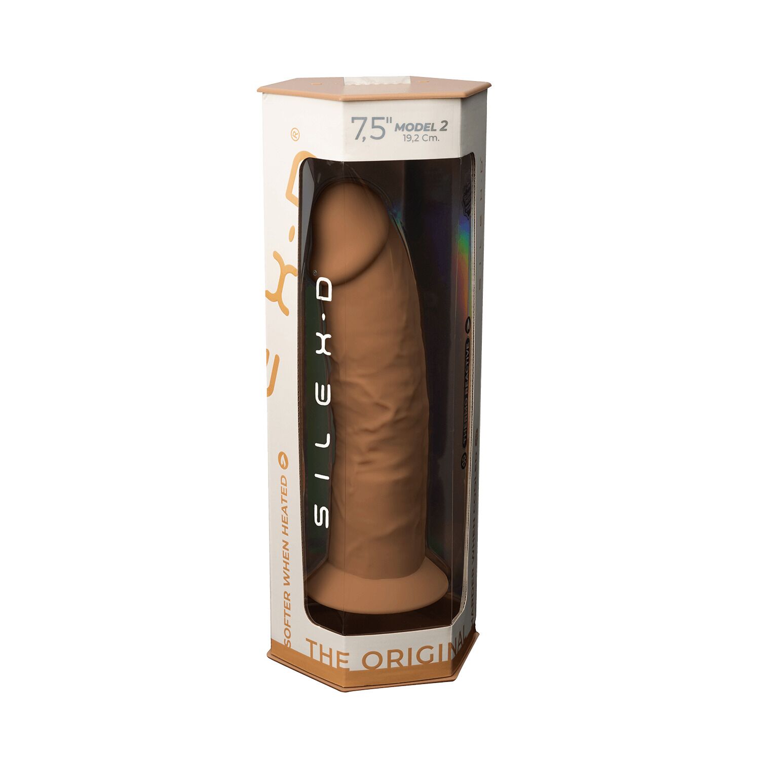 Фалоімітатор SilexD Henry Caramel (MODEL 2 size 7.5in), двошаровий, силікон + Silexpan, діаметр 4,8 см - Зображення 6