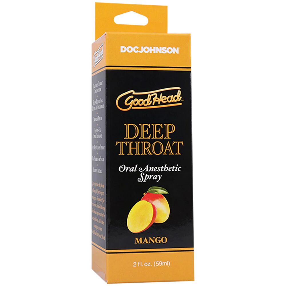 Спрей для мінету Doc Johnson GoodHead DeepThroat Spray - Mango 59 мл для глибокого мінету - Зображення 4