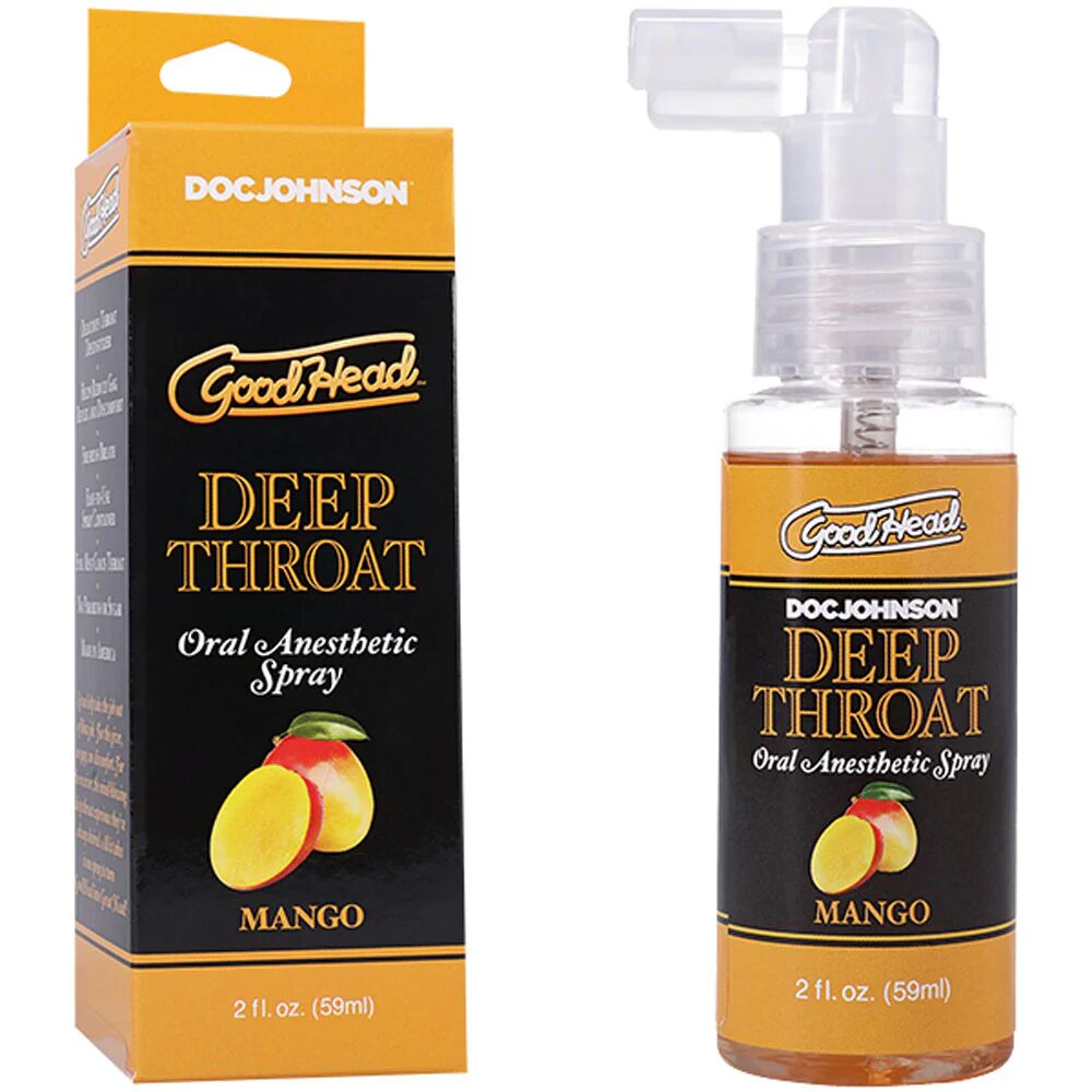 Спрей для мінету Doc Johnson GoodHead DeepThroat Spray - Mango 59 мл для глибокого мінету - Зображення 3