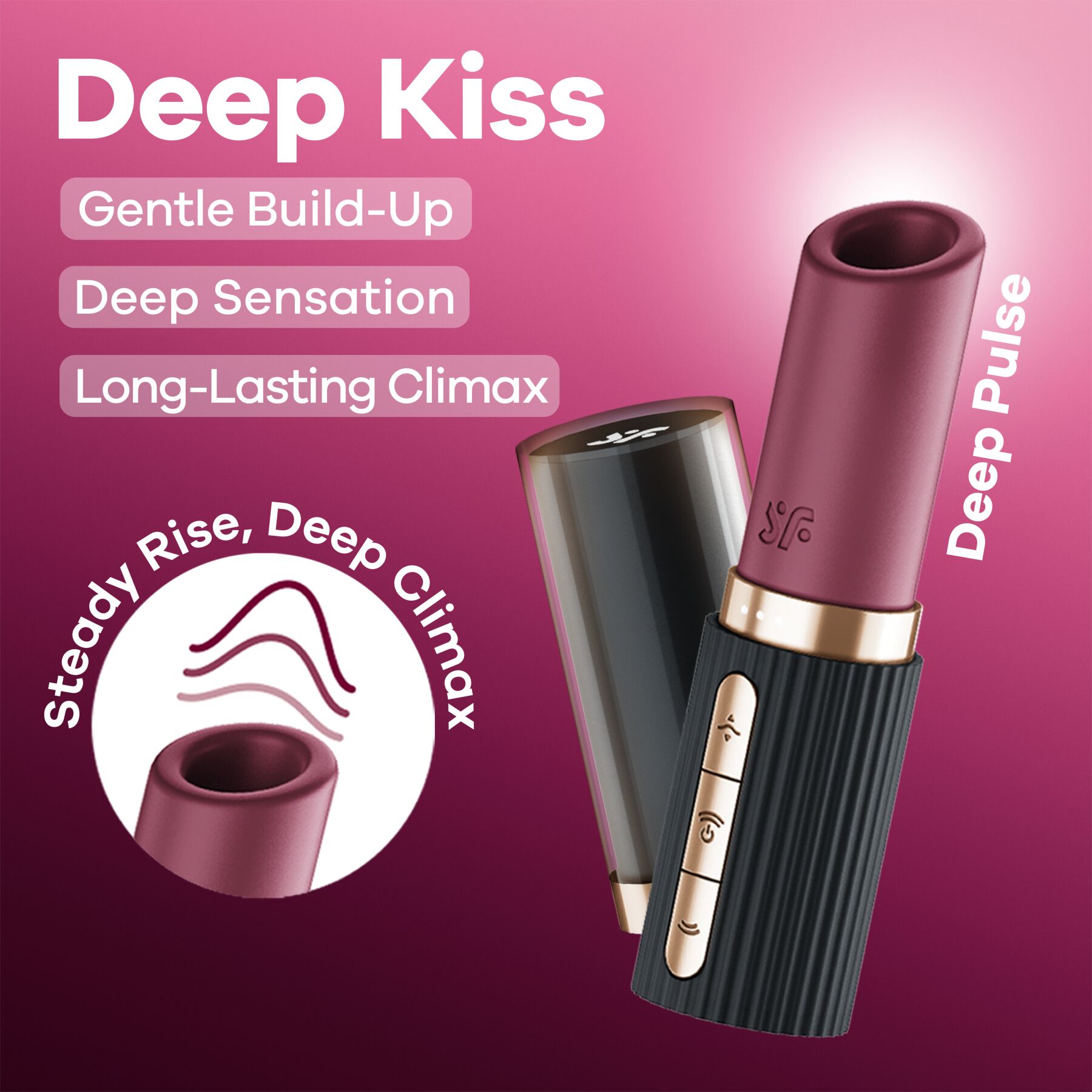 Вакуумний стимулятор Satisfyer Deep Kiss, магнітна технологія 3D Air Pulse, 30 режимів, кришечка - Зображення 7