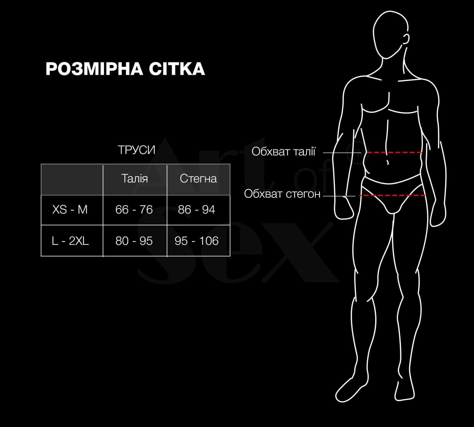 Чоловічі труси з сітки Art of Sex — Demir, колір чорний, розмір XS-M
