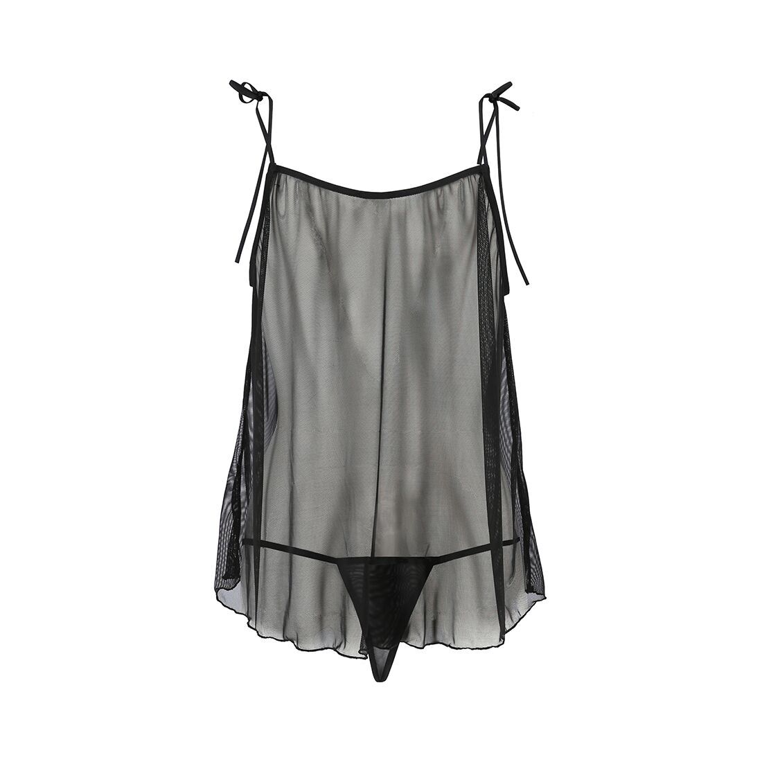 Сорочка прозора бебі дол Passion MELANIA CHEMISE S/M black (м'яте паковання!!!)