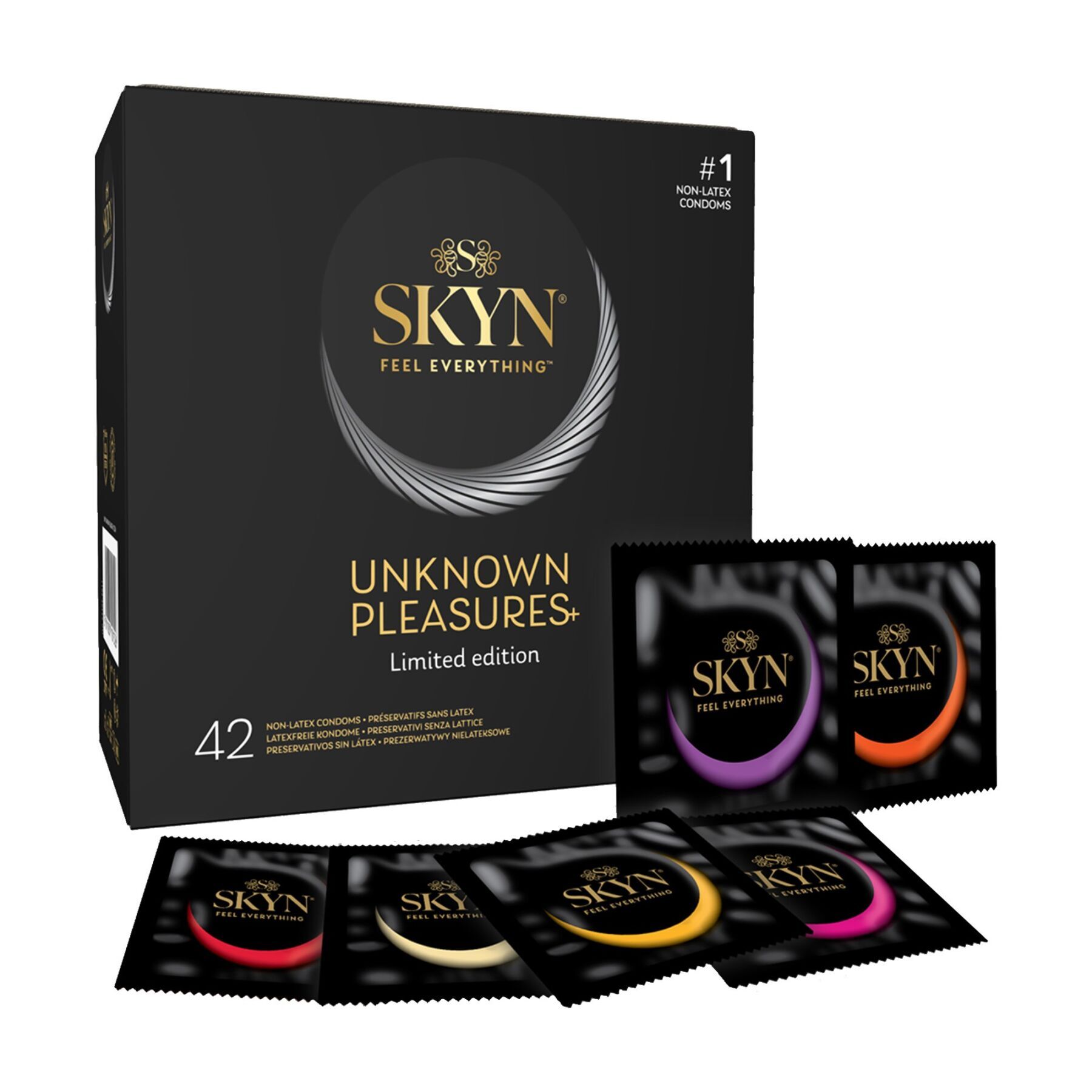 Безлатексні преміум-презервативи SKYN Unknown Pleasures 42 шт, 6 різних видів (м'яте паковання!!!)