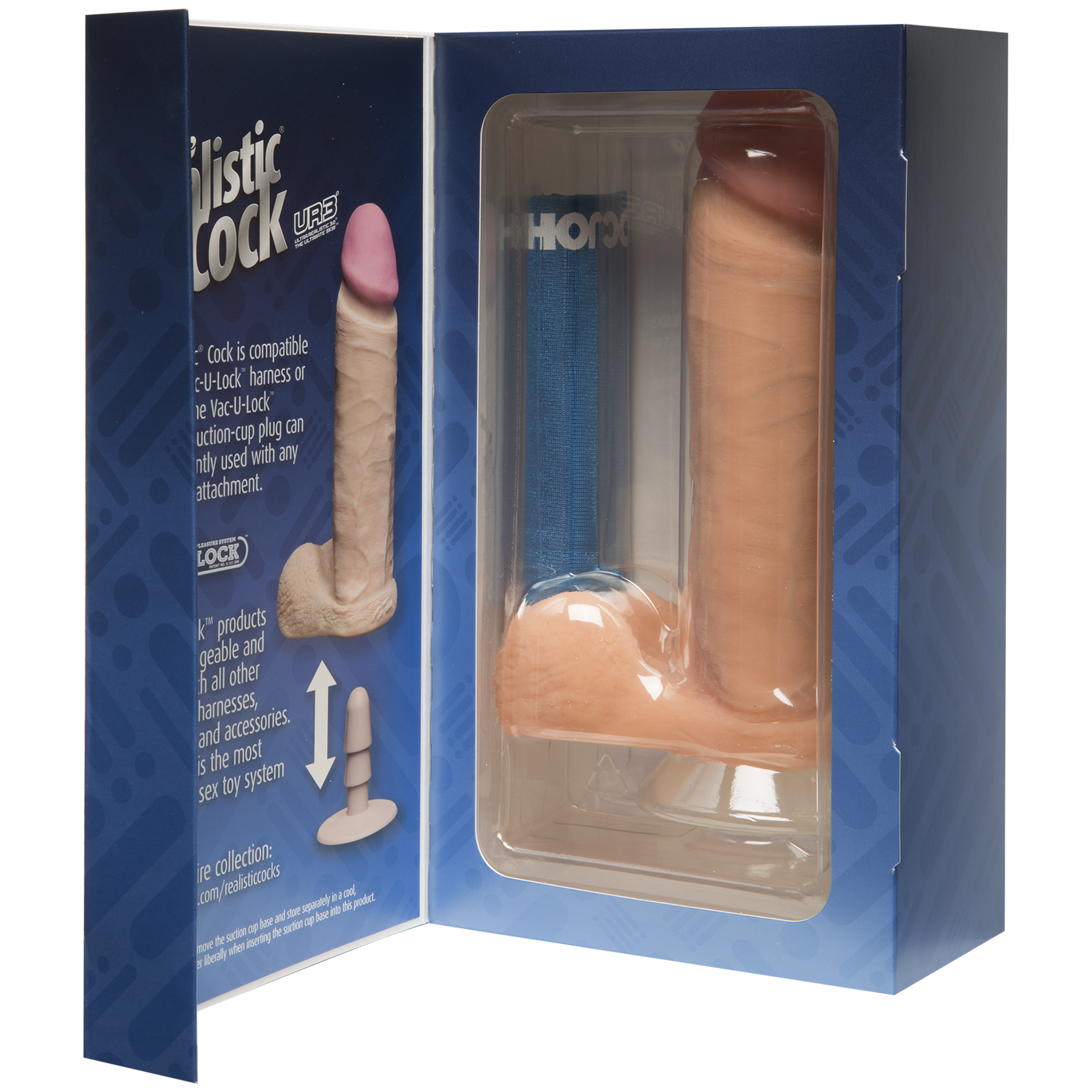 Фалоімітатор Doc Johnson The Realistic Cock 8 inch White - ULTRASKYN, Vack-U-Lock (м'яте паковання!!!)
