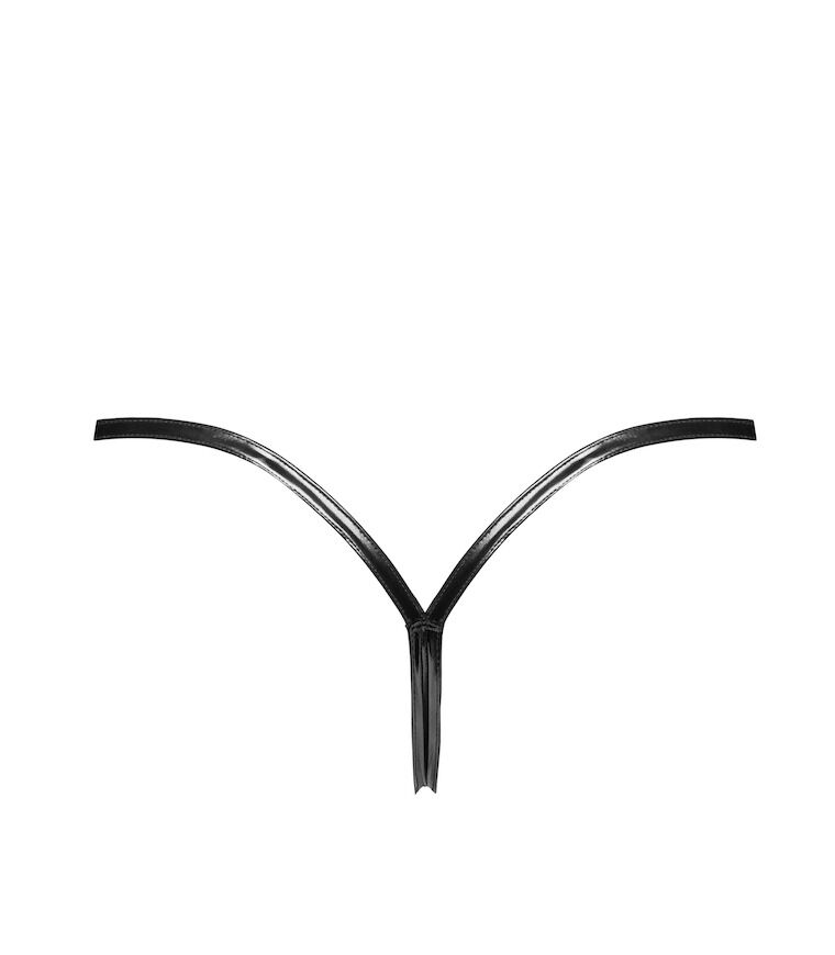 Трусики Noir Handmade P014 Dominae PVC panty with silver clasp XL