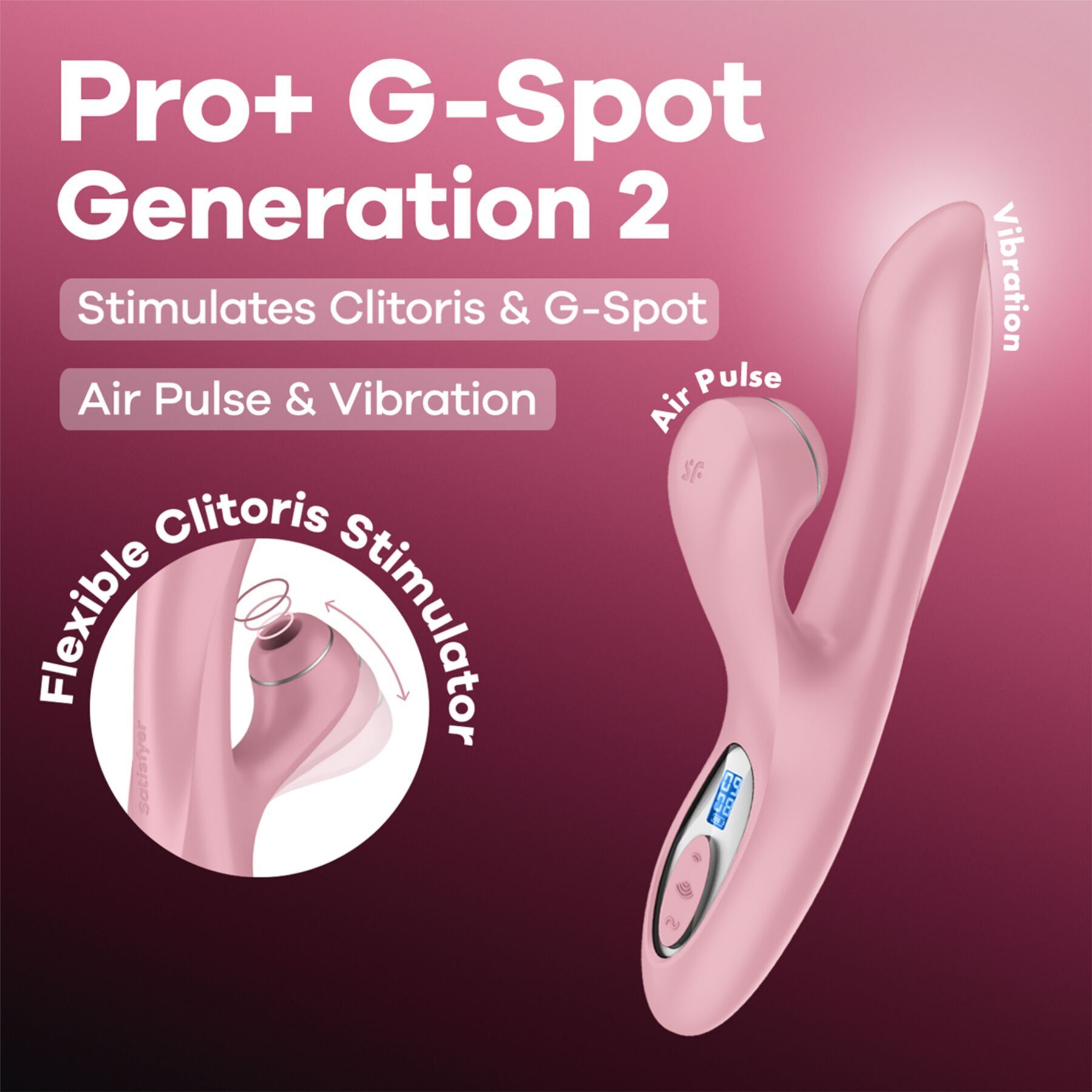 Вакуумний вібратор-кролик Satisfyer Pro+ G-Spot Generation 2 Pink (розкрита пломба!!!)